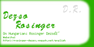 dezso rosinger business card